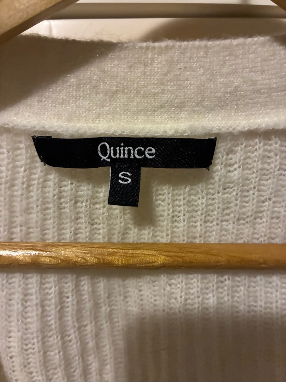 Quince Cream V-Neck Button Front Cardigan - Picture 2 of 5